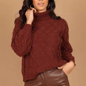 Petal & Pup Justine Turtleneck Cable Knit Sweater